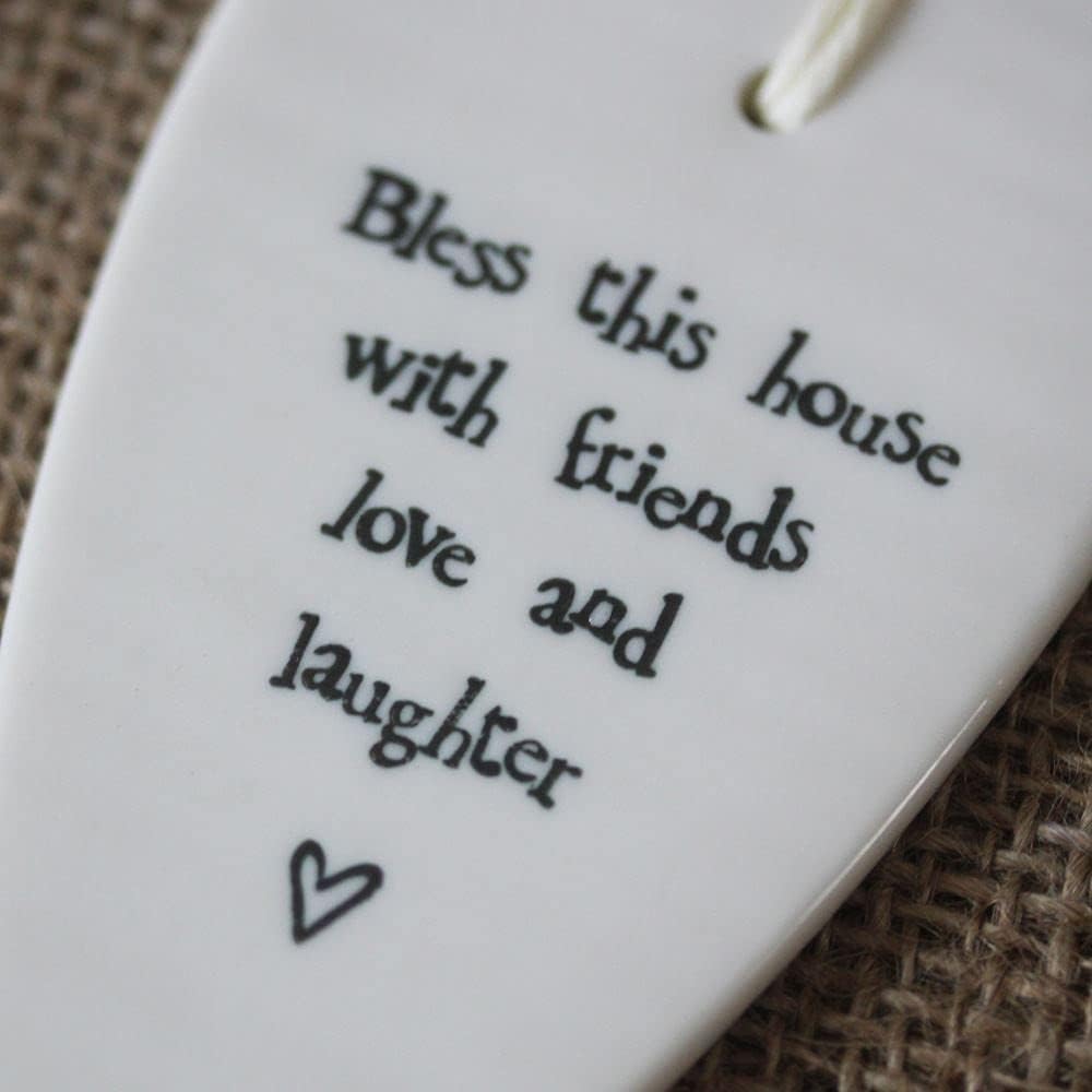 East of India NEW 2035 White Porcelain Hanging Heart Bless This House, Christmas - Image 3