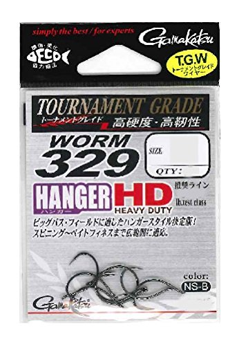がまかつ(Gamakatsu) ワームフック ワーム 329 ハンガーHD 3/0号 5本 NSブラック 68024