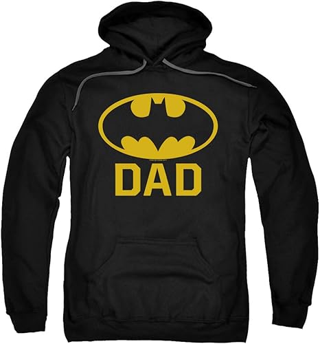 Popfunk Sudadera clásica con capucha y calcomanías con logotipo clásico de Batman para padres y papás