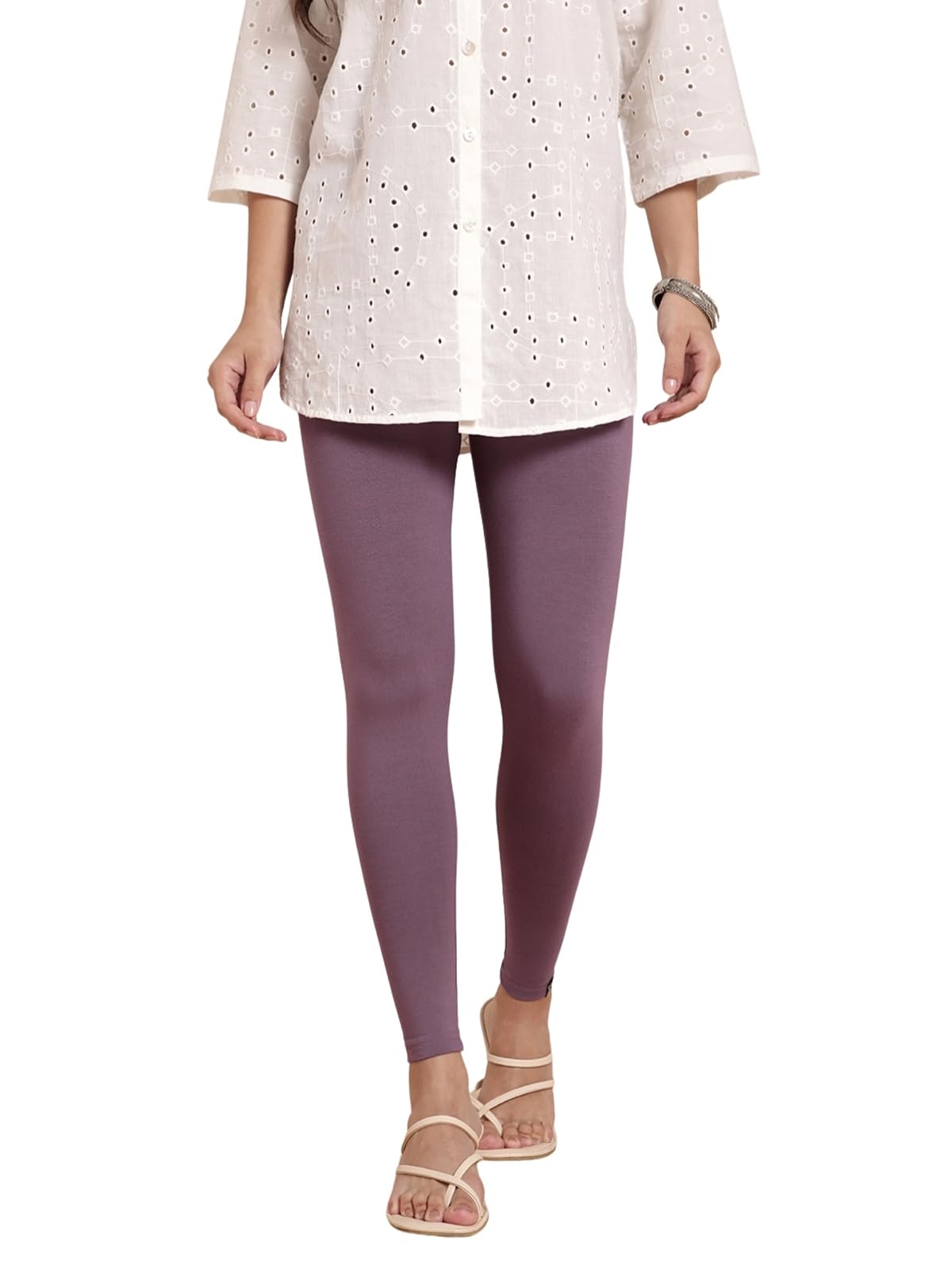 TWIN BIRDS Tailored Cut & Classic Fit Stretchable Viscose Elasthane Fabric Ankle Length Leggings for Women