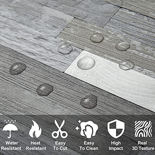 Dicofun 10-Sheet Peel And Stick Backsplash Wall Tile, Pvc Kitchen Backsplash Peel And Stick In Distressed Wood, 9.4 Sq.ft #TOP1