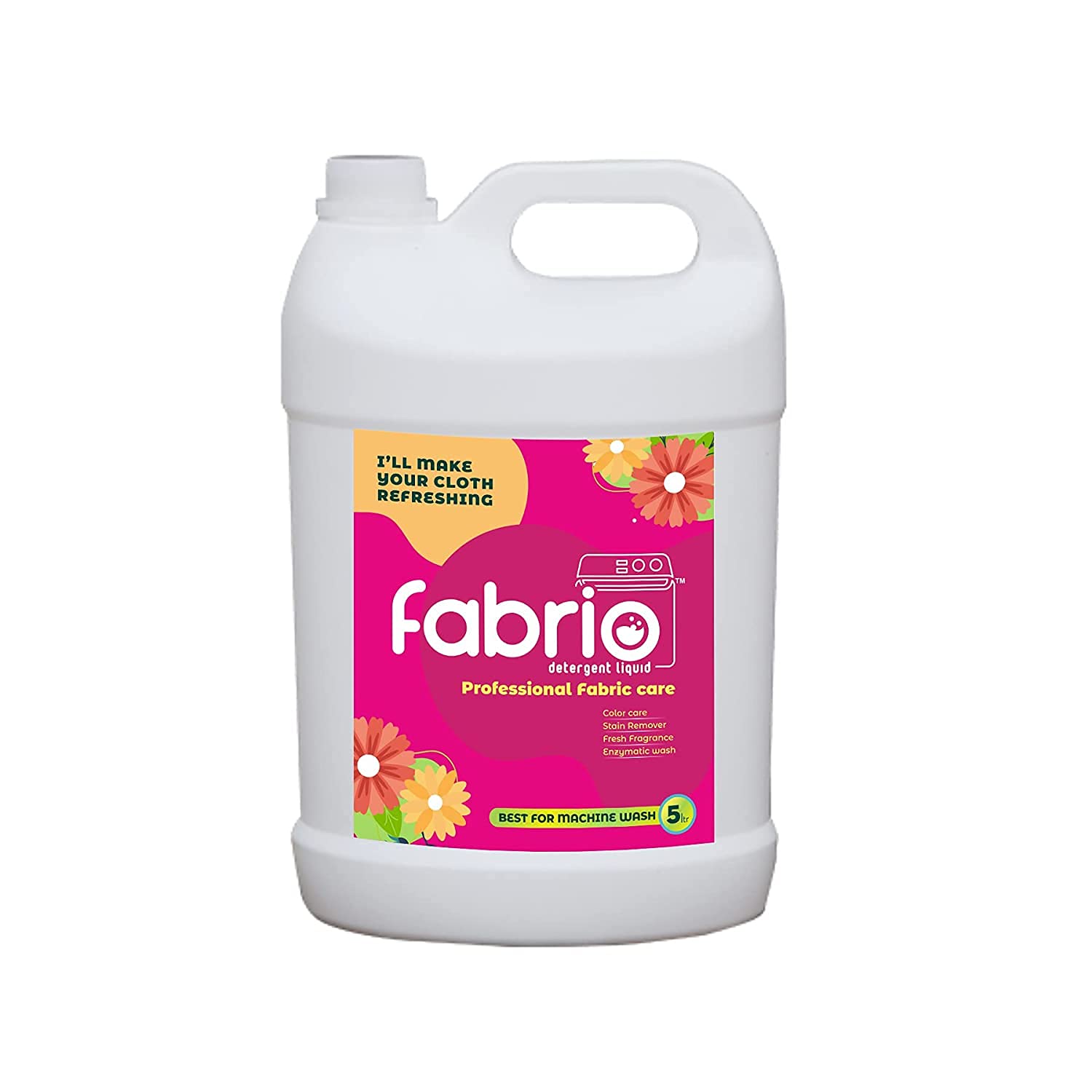 Fabrio Liquid Detergent 5L | Laundry Wash for All Cloths | Color Care With Stain Remover | Top and Front Load Washing | Best For Machine Wash - Pink (5 Liter) (B092W8CMPB) Amazon Price History, Amazon Price Tracker