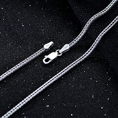 925 Sterling Silver 3mm Franco Chain Bracelet for Women Men Thin Foxtail Bracelet Solid Italian Square Bracelet2
