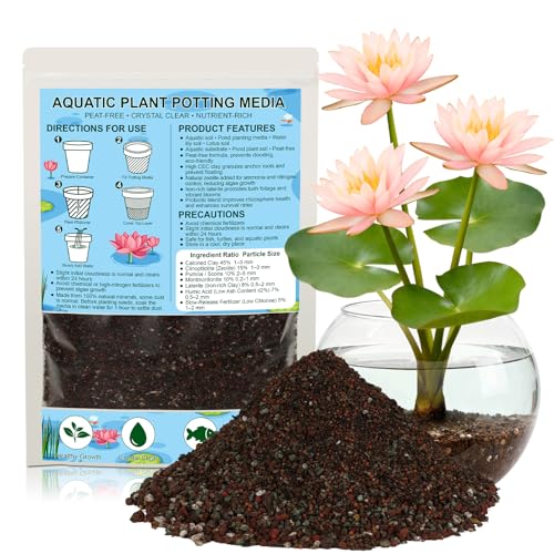 Aquatic Plant Soil for Water Lily & Lotus Clay-Based Nutrient-Rich Pond Plant Growing Medium Ideal for Small Ponds & Water Gardens Safe for Fish & Aquatic Life 4LB