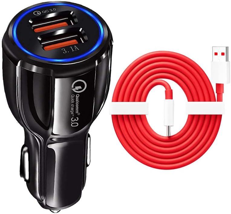 30W Car Charger for Mercedes-Benz GLS Maybach 600 4MATIC Original QC Adapter Type C 3.0A High Speed Fast Smart DualPort with 1m Type-C Red Charging & Sync Cable (Black, SZ.M4)