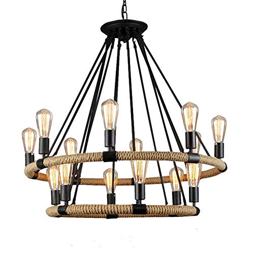 Lustre en chanvre rétro pour ambiance café et cuisine loft chaleureuse