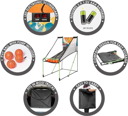 Image of Basketball Arcade Game, Indoor Play Equipment - Sports Activities & Birthday Party Games for Kids