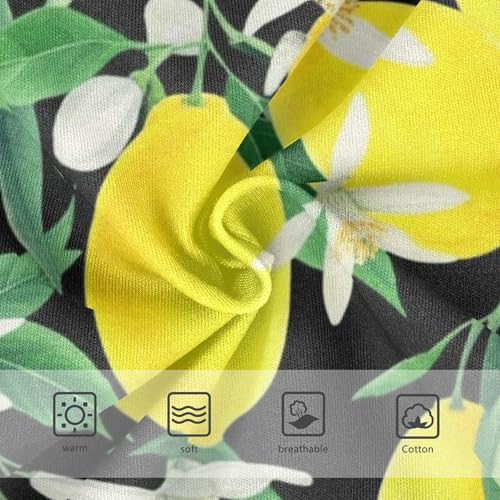 Bright Yellow Lemons Black Panties for Girl Girls Underwear Toddler Cotton Florals Undies Kids Briefs 2t3