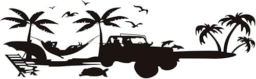 Miniatura 5 de Zxiaochun Dashboard Decal Glove Box Beach Scenery Vinyl Sticker for Wrangler JL JLU Gladiator JT(Matte Black)