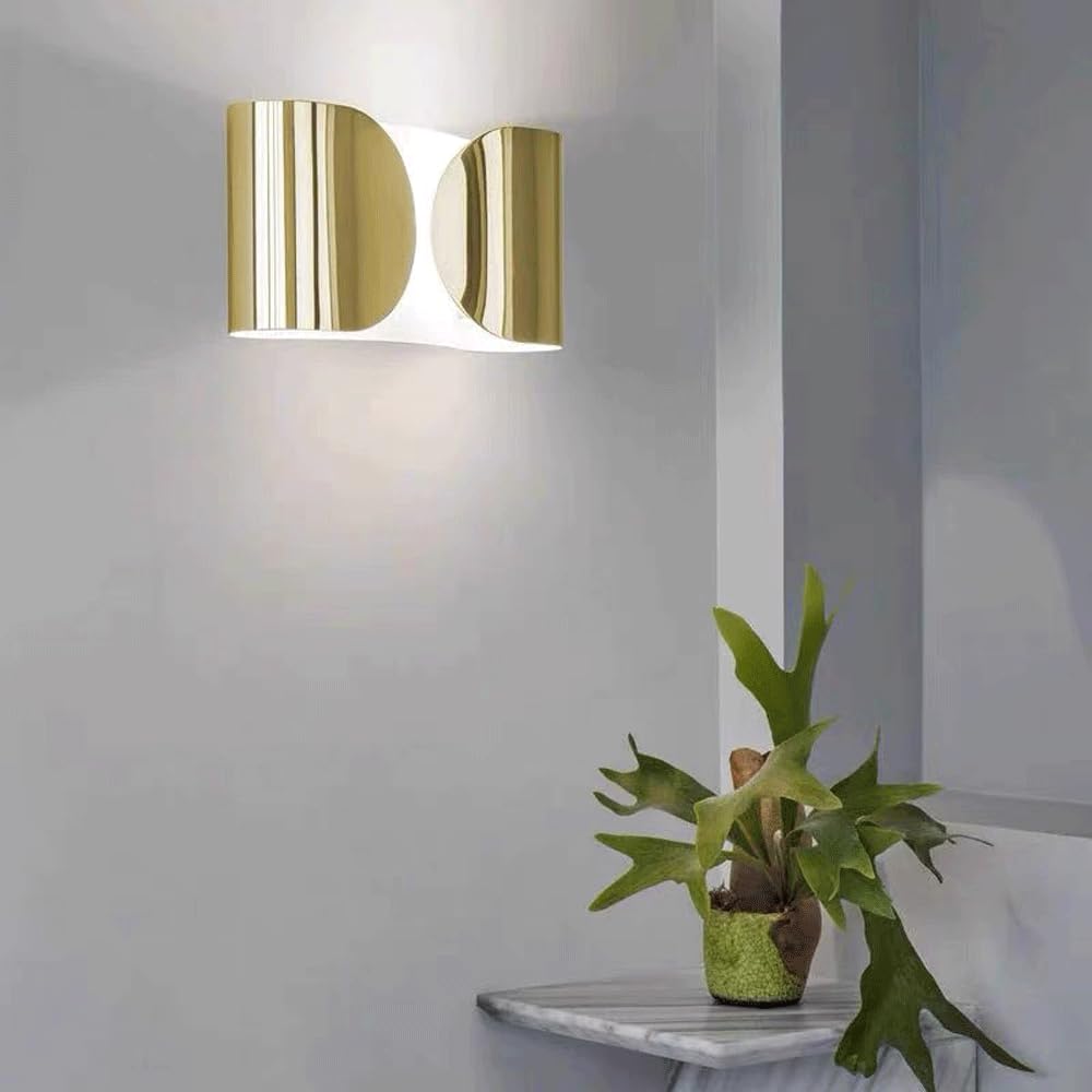 Lampada da parete scandinava in acciaio inossidabile Modello di design Lampada da casa Lampada da parete di lusso Soggiorno Corridoio Applique decorative Apparecchio di illuminazione montato su arte i