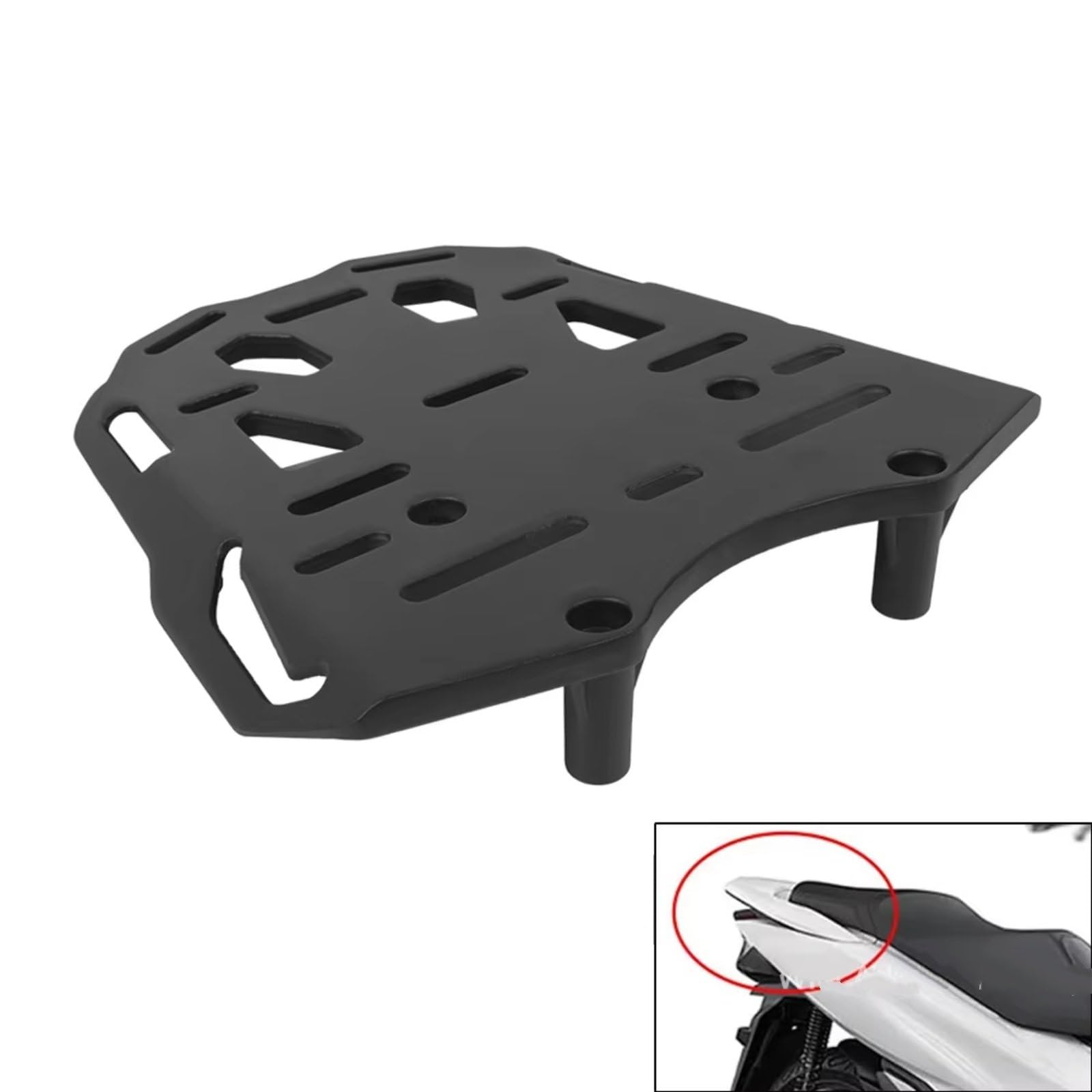 Étagère à Bagages de Moto pour PCX150 pour PCX160 Boîte Supérieure Support Queue Arrière Coffre Plaque Chargement Fixation Rétractable Et Mécanisme d'attache Sécurité Moto