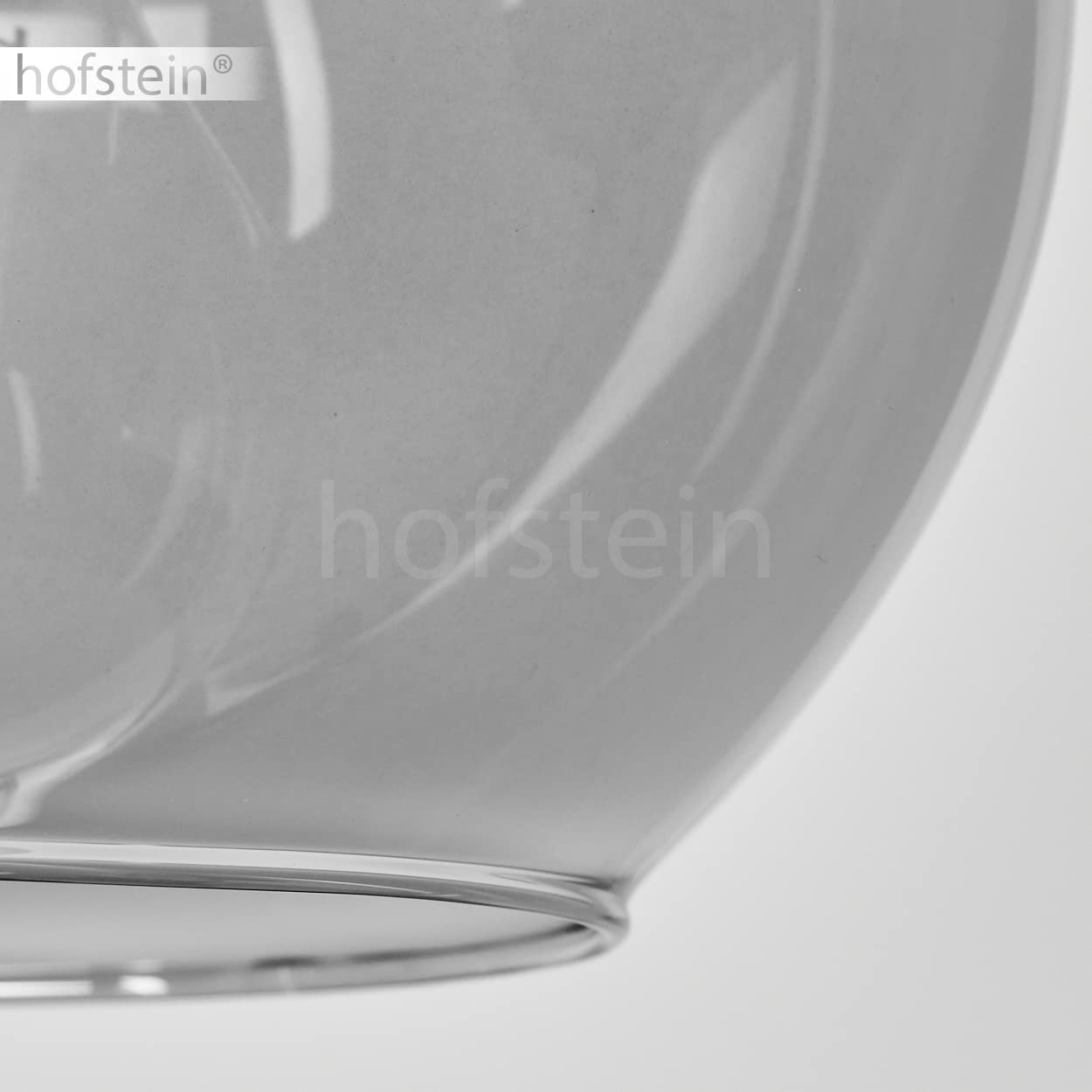 Sernf sospensione in metallo/vetro in colore nero/fumo, lampada a sospensioni con paralume in vero vetro (Ø 16,5 cm), 3 x E27, senza lampadina/e