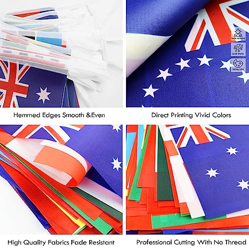 Image of Premium Quality 95Ft 100 Countries String Flag - Vibrant International Bunting Banners Perfect for Party Decorations, Bars, Sports Clubs, School Festivals, Celebrations