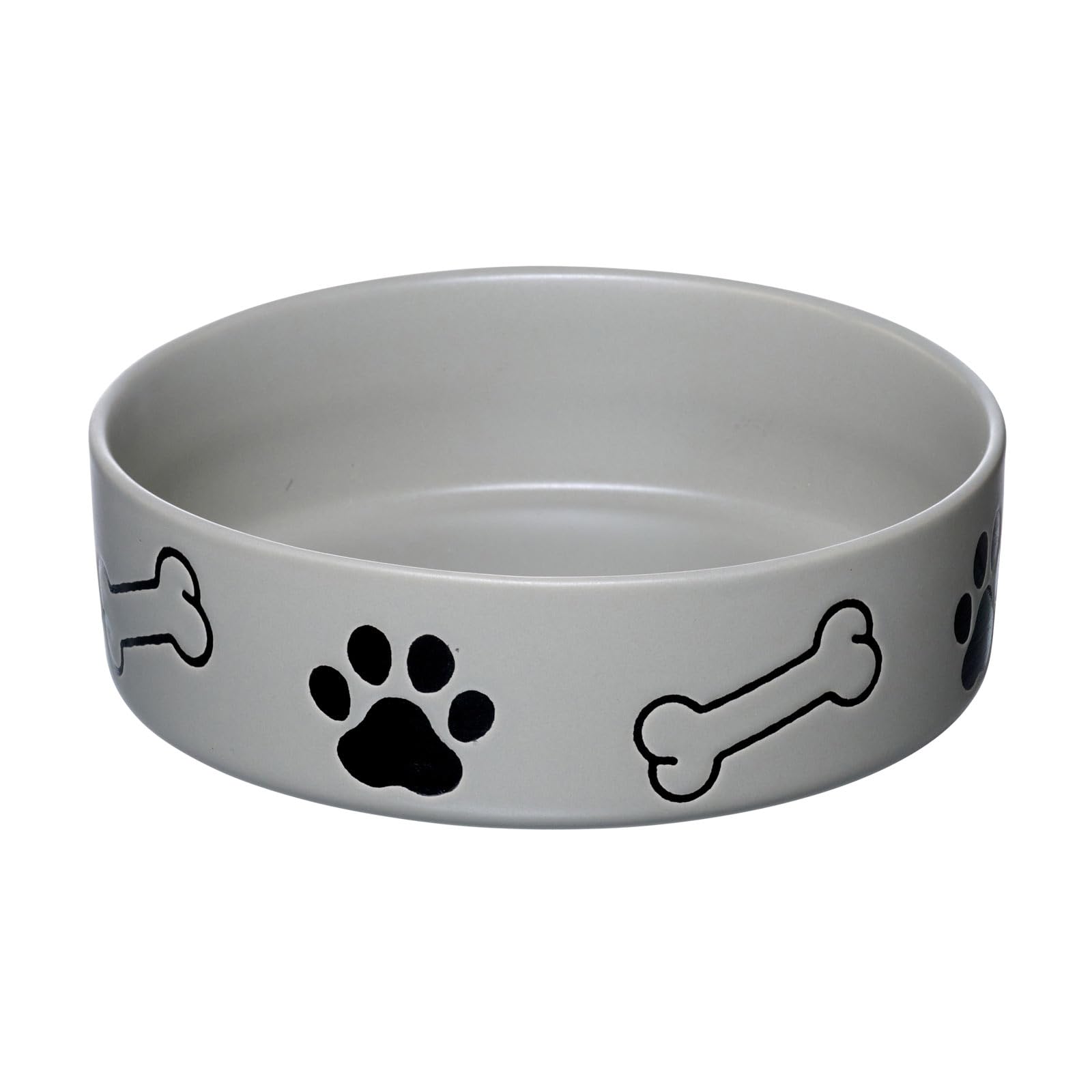 Ritzenhoff & Breker Mika Dog Hundenapf 2er Set | 850 ml, ⌀ 18 cm | Futternapf und Wasserschüssel für mittelgroße Hunde | Steingut, Spülmaschinengeeignet | Grau