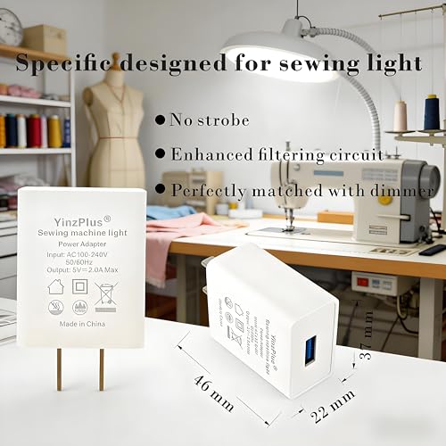 Image of YinzPlus Sewing Machine LED Light Strip Stick on, Dimmable, Ra 90 high Brightness, Strong Adhesion, Fast Installation, Eye Protection, Energy Saving, 11.77 Inch,Cold White