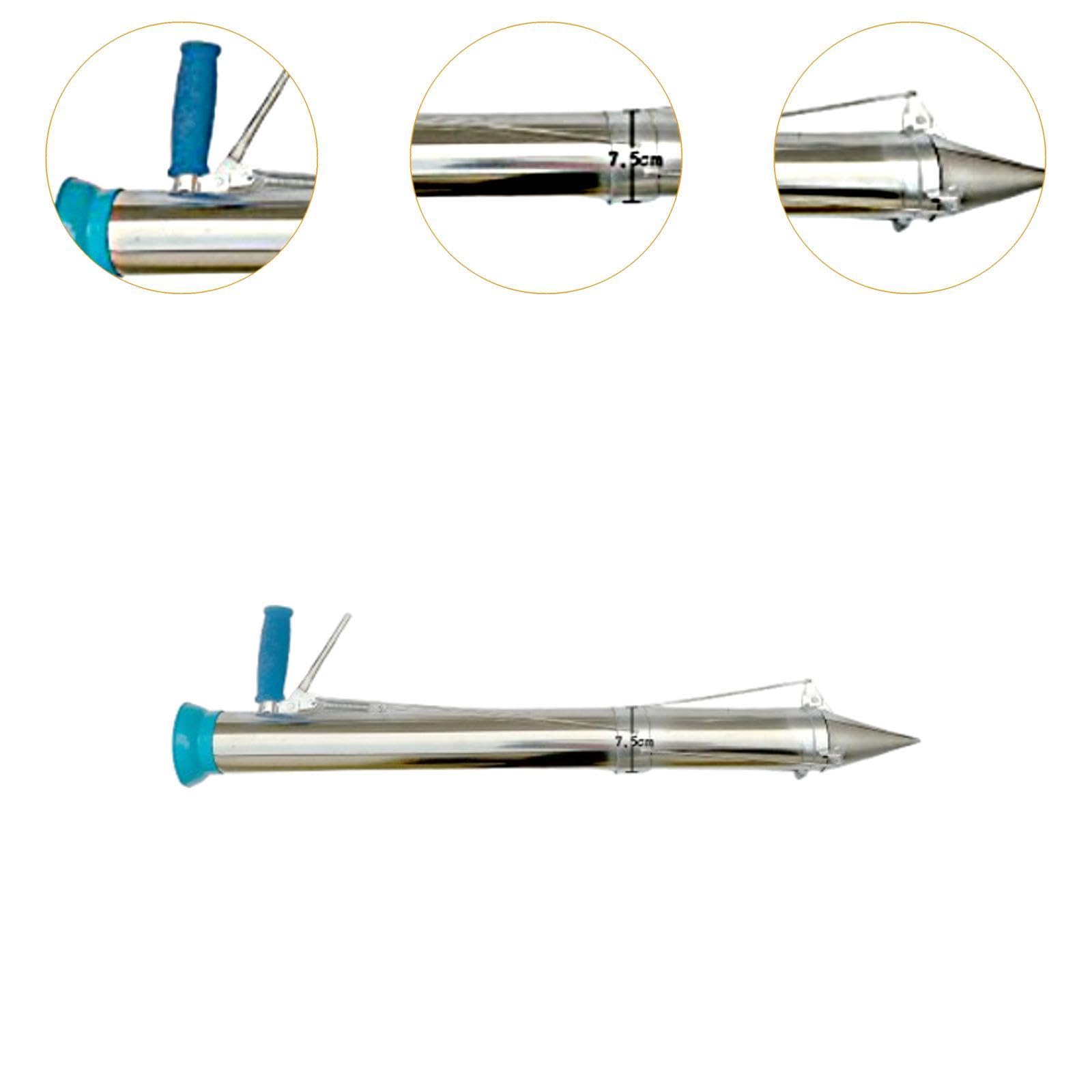Bulb Planter Aparato Manual para Realizar Agujeros Trasplantar Y Tomar de Suelo Fabricado en Acero Inoxidable Útil para Jardinería, Mango único