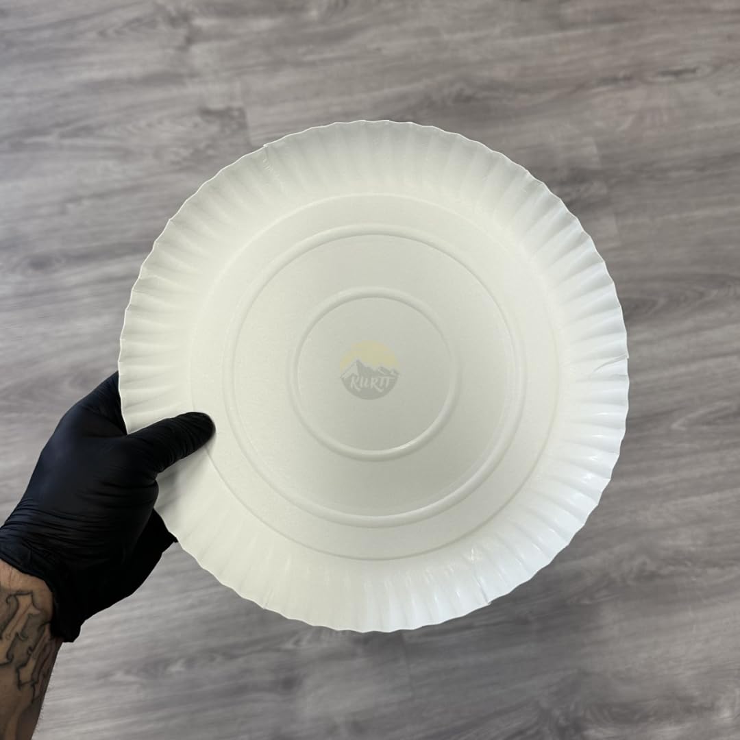 KURTT - 200 platos de papel - Ø 28 cm - Platos de cartón - platos desechables platos de papel - vajilla desechable - Platos de pastel - Platos de fiesta - Platos de papel - Platos de pastelería