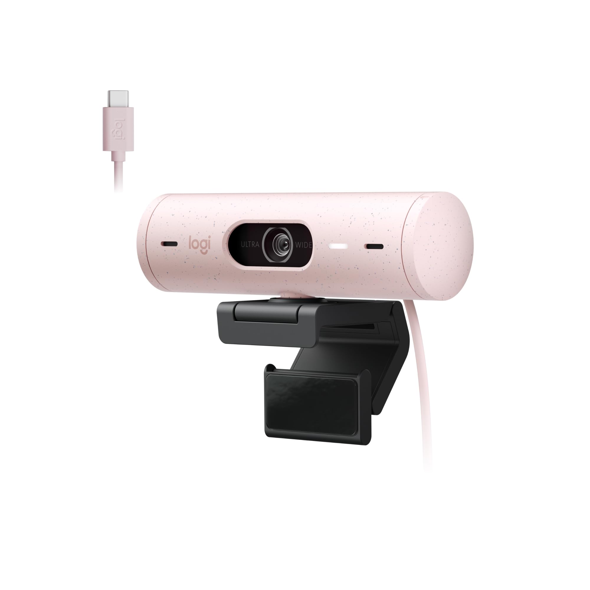 Webcam Full HD Logitech Brio 500 com Microfones Duplos com ReduΓ§Γ£o de RuΓdos, ProteΓ§Γ£o de Privacidade, CorreΓ§Γ£o de Luz e Enquadramento AutomΓ‘tico - Rosa - Rose