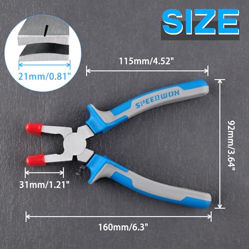 SPEEDWOX 6" Glass Tools: Running Pliers, Breaking Pliers & Mini Glass Cutter, Blue, 6" Glass Running Pliers - Image 4