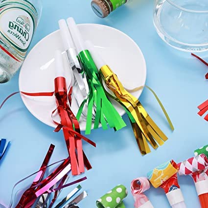 Trombette Per Feste - 24 Pezzi Con Nappe, Fischietti Colorati Per Compleanni, Natale E Eventi, Per Bambini E Adulti - Foto 3