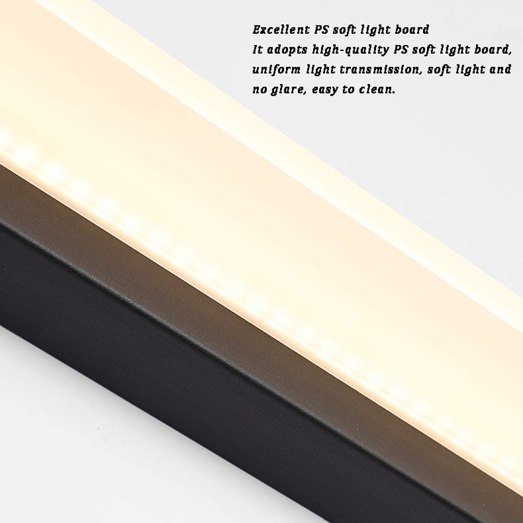 Fari a Specchio Led Bagno Lampada da Parete Bagno Lampada Trucco Lampada Specchio/Black-Warm Light/96Cm
