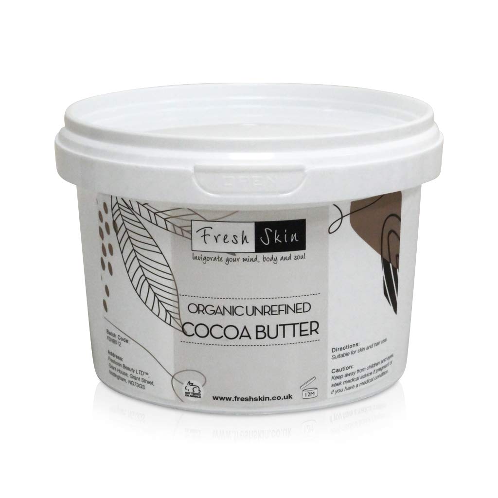 Freshskin Beauty Ltd | 500G Organic Cocoa Butter - Unrefined, Pure, Raw & Natural - Natural Scent Moisturiser For Body & Face