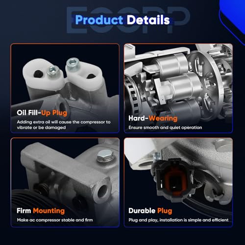 Image of ECCPP AC Compressor 1996-2000 Fit for Nissan Pathfinder 3.3L | 1997-2000 Fit for INFINITI QX4 3.3L Fast Cooling AC Compressor with Clutch