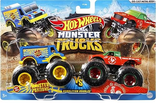 Hot Wheels Monster Trucks Demolition Doubles - Monster Portions Vs Tuong Ot Sriracha