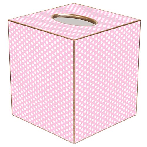 Pink Polka Dot Paper Mache Tissue Box Cover