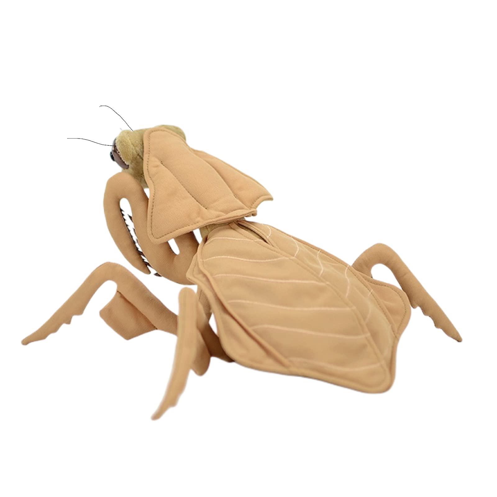 FRANKIEZHOU Dead Leaf Praying Mantis Plush Toy - Realistic Insect Stuffed Animal 11\" Brown
