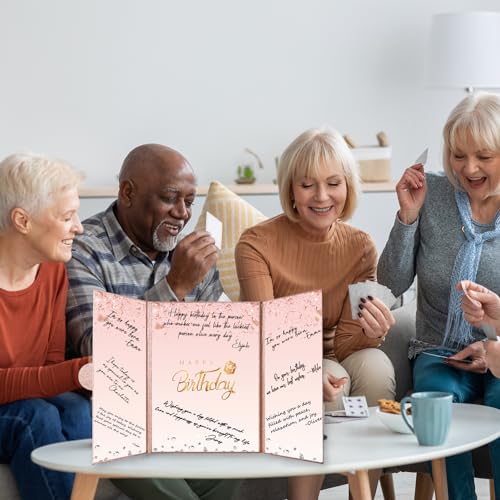 Image of Crenics Rose Gold Happy Birthday Decorations, Creative Birthday Guest Sign in Book Alternative, Birthday Signature Book 18 inch x 12 inch, Great Birthday Gifts for Women or Girls