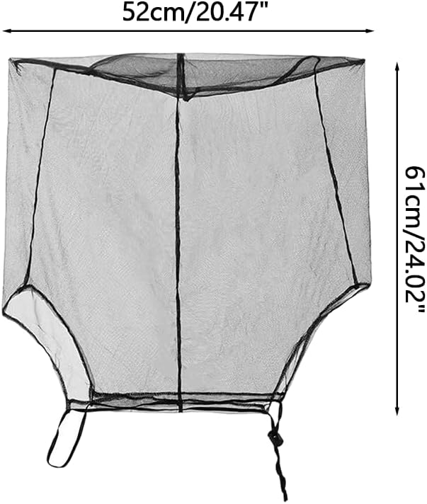 Mosquito Bug Head Net, 2PCS Protective Bug Face Netting, Hat Compatible Cover for Camping Hiking Fishing Gardening