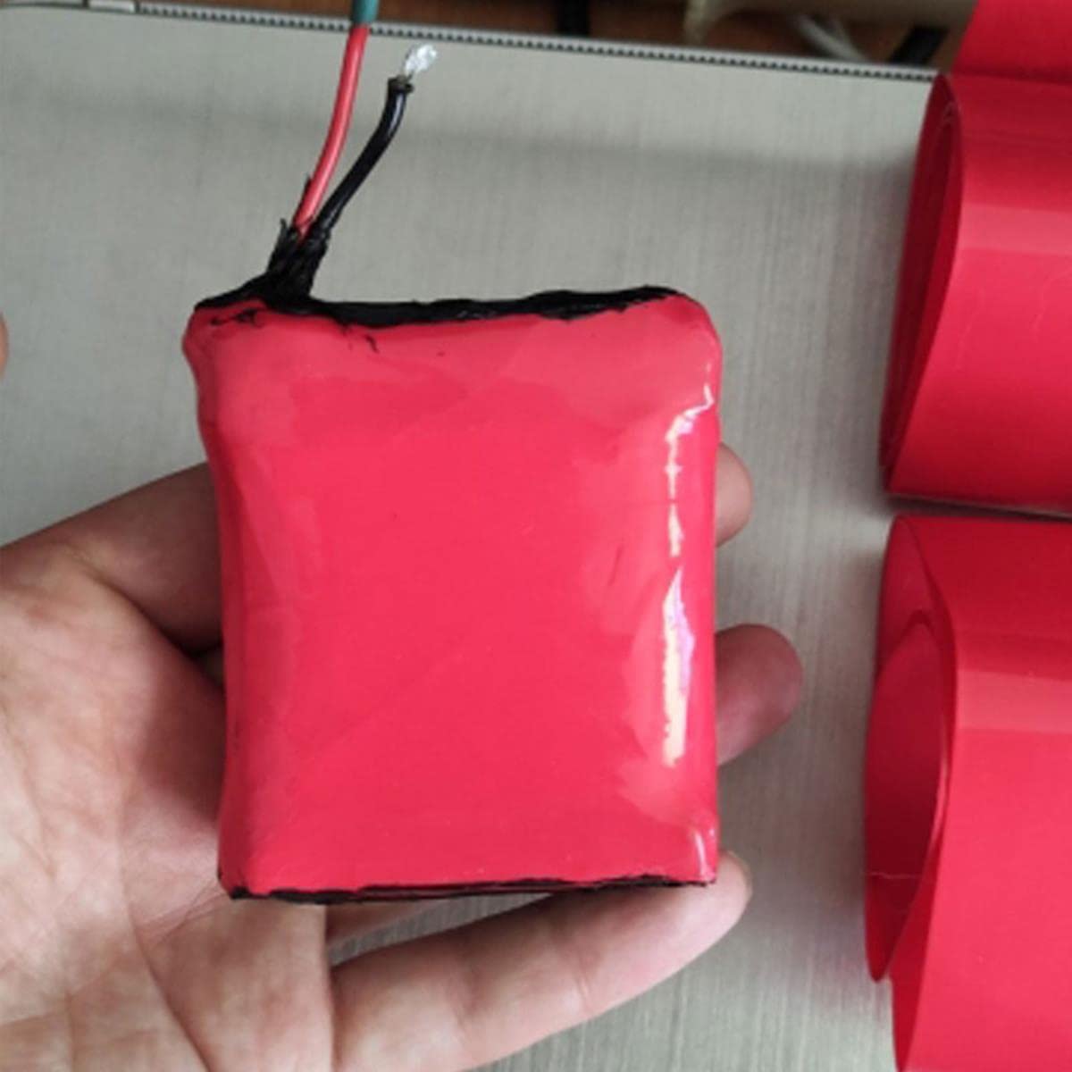 18650 Batteria a labbro Tubo termoretraibile in PVC Larghezza confezione 280mm ~ 625mm Dia 55-255mm Pellicola isolante Avvolgere Custodia al litio Manicotto cavo-Frutta verde, Larghezza 625mm Dia 398