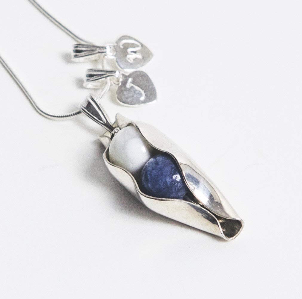 13th anniversary necklace | Two peas in a pod | Mixed birthstones | Lace anniversary | 13 years together | Sentimental husband & wife gift