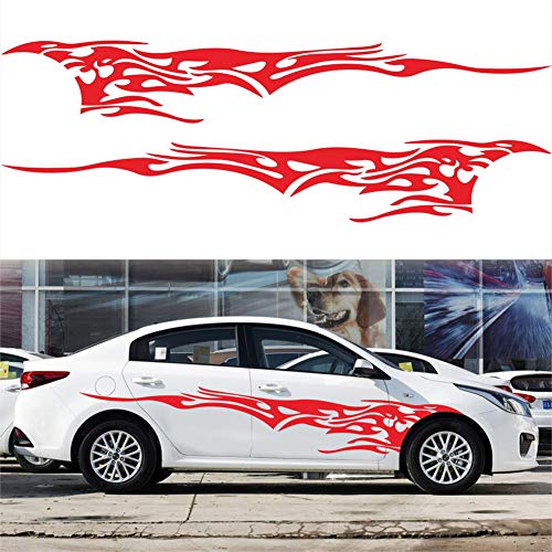 YOUNICER 2 Piezas DIY Pegatinas de Estilo de Coche Auto Adhesivo de tótem de Llama de Cuerpo Lateral Accesorios de Coche de Vinilo