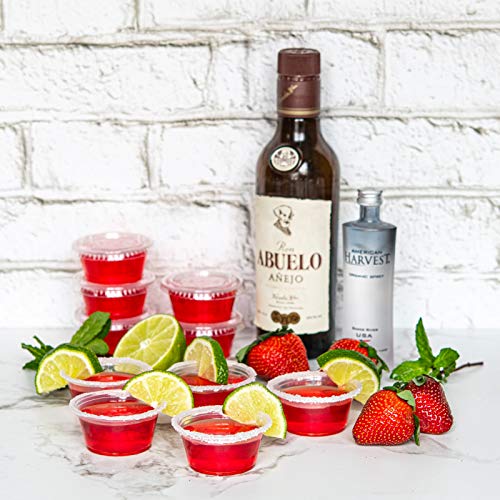 NYHI 100-Pack Jello Shot Cups with Lids - 2 Ounce Clear Plastic Containers with Leak-Proof Lids -Jello Shooter Shot Cups -Compact Food Storage for Portion Control, 2 oz,Sauces, Liquid, Dips - Thumbnail 4