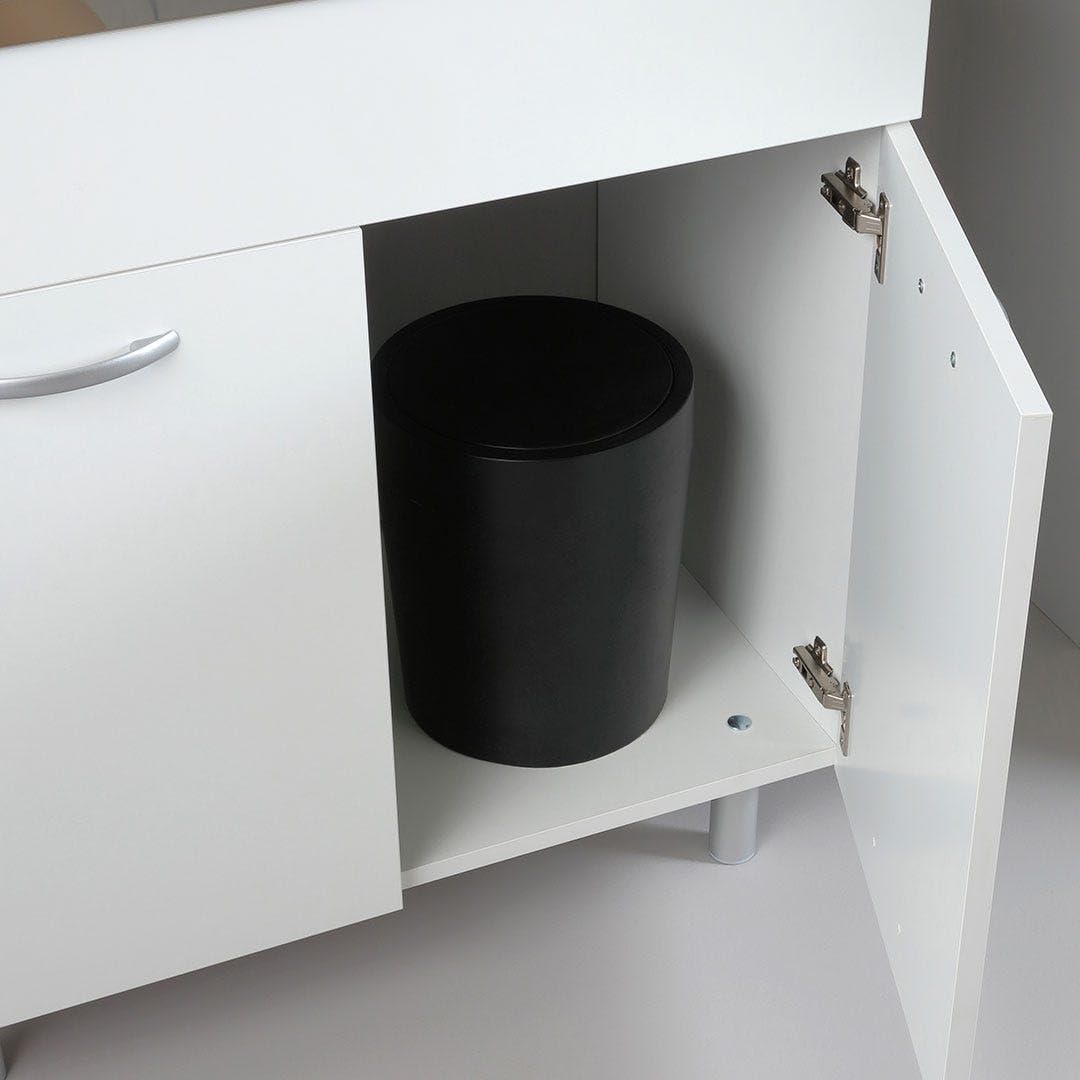 Cucina in Kit 80 cm Bianco con Mobile Sottolavabo e Pensile Scolapiatti - Design Compatto