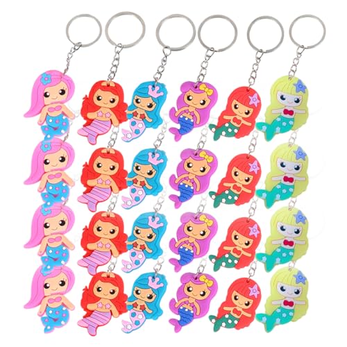 Juguta 24x Llavero sirena para favores de fiesta cumpleaños niñas, accesorios decoración fiesta temática princesa sirena, recuerdos regalos agradecimiento para invitados fiesta chicas, juguete sirena