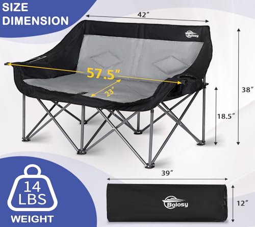 Image of Bolosy Double Camping Chair Camping Loveseat