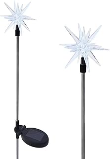 Solar Wholesale 1011-2 Outdoor Garden Starburst Stake Solar Lights, a pack of 2