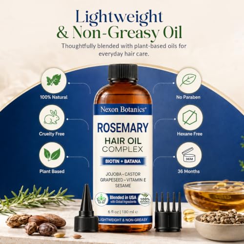 Nexon Botanics Rosemary Oil with Biotin & Batana – 6 fl oz Scalp & Hair Treatment — view 6