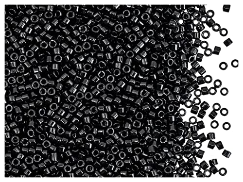 Perles de rocaille Delica 11/0, perles japonaises en verre Miyuki, 10 g, couleur noire