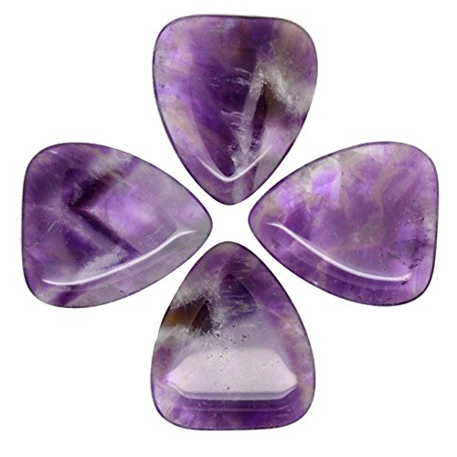 Jewel Tones Amethyst Four Pack Médiators pour Guitare – Lot de 4 - Les Beatles, Paul McCartney, John Lennon, RIngo Starr, George Harrison Jewel Tones Amethyst Four Pack Médiators pour Guitare - Lot de 4
