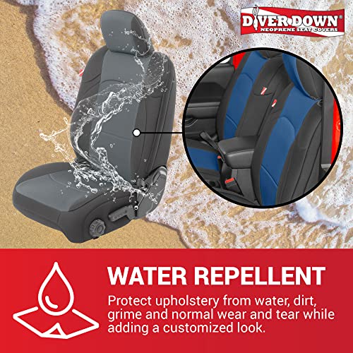 Diver Down Neoprene Seat Cover Set - Fits Jeep Jl 4-Door 2018-2022 Wrangler - Front And Back Seat Set - Waterproof Custom Fit Seat Covers - Soft Padded Thermal Resistant Cushion (Red, Cloth Seats) #TOP2