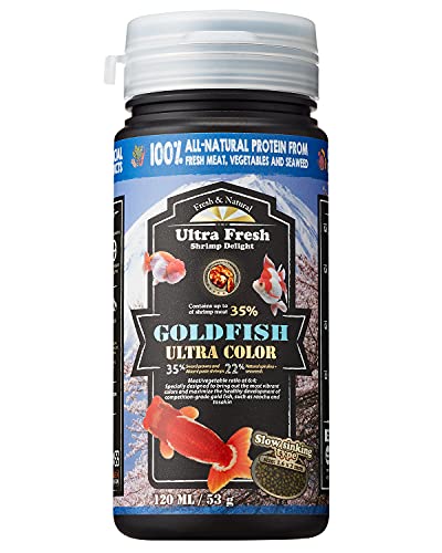 [Sinking Goldfish Food] Ultra Fresh - Goldfish Ultra Color, Develop The Most Distinct and Bright Color, Slow Sinking Gold Fish Pellets (1.87 oz)