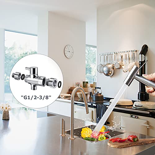 Handbrause Bad Bidet für Bidet Armaturen WC mit G1/2\ Ventil und eine G3/8\ Toilette Adapte Waschen Edelstahl Duschkopf Windel Dusche Tierbad