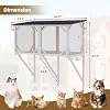YOPTO 44.5 Cat Window Box,Catio Outdoor Enclosure W/Waterproof Roof,All Weather Use Cat Window Perch W/ 3-Sided Windows,for Sunbathing,Napping,Viewing,Ancient White