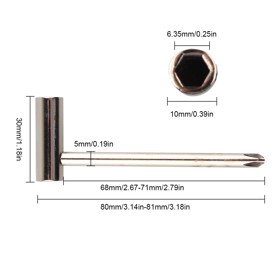 Chiave Per Regolazione Truss Rod Chitarra Taylor - Acciaio Con Cacciavite Integrato - Foto 8