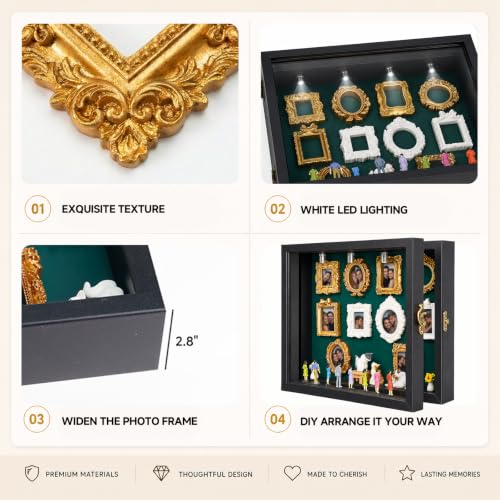 DIY Mini Museum Silhouette Box Frame Set with 8pcs Figurines & 10pcs — view 4