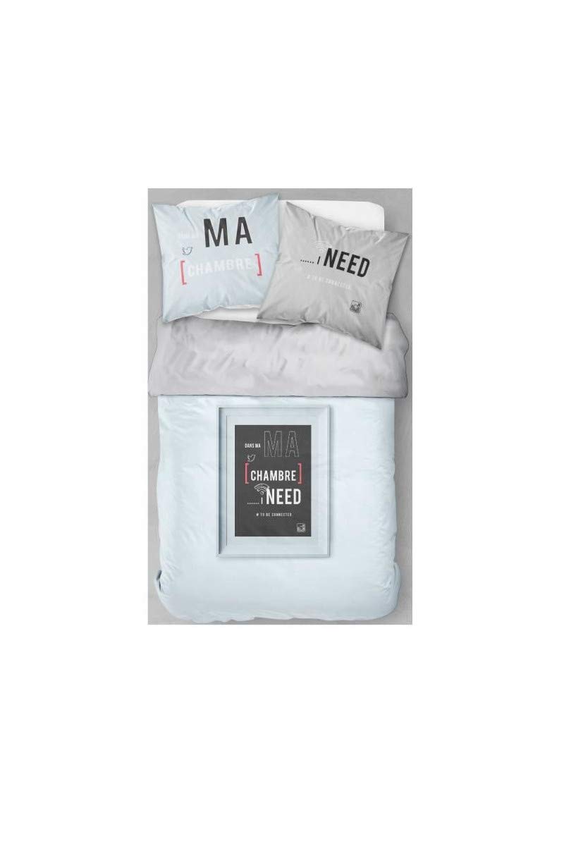 TODAY Duvet Cover and Pillowcases, Blue, 220 x 240 cm